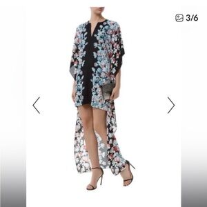 BCBGMaxAzria Black Floral High Low Dress